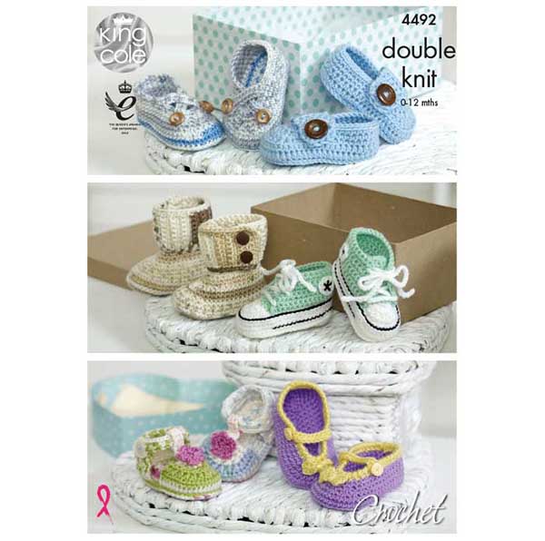 Crocheted Baby Shoes Knitted with Cherish DK/Cherished DK