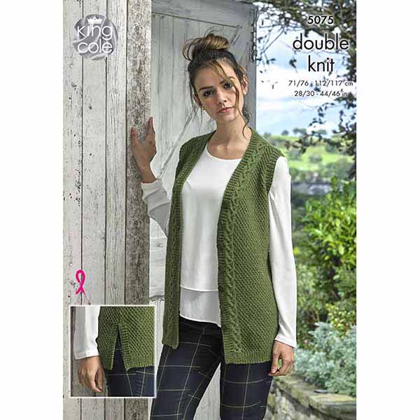 Waistcoat & Cardigan Knitted in Merino Blend DK