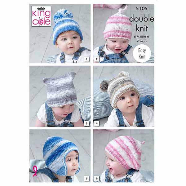 Hats Knitted in Cottonsoft Baby Crush DK