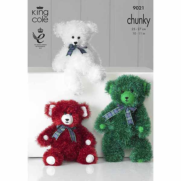 Teddies Knitted with Tinsel Chunky & Dollymix DK