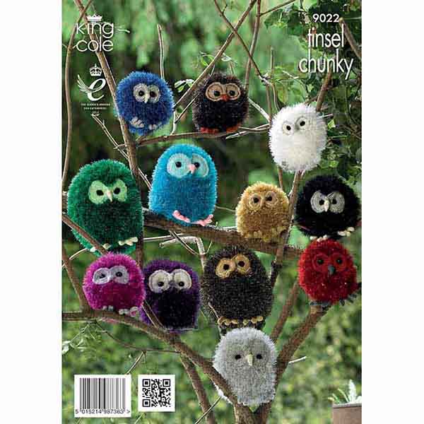 Owls Knitted with Tinsel Chunky & Dollymix DK