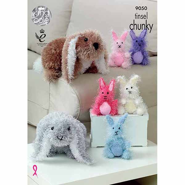 Rabbits Knitted with Tinsel Chunky & Dollymix DK