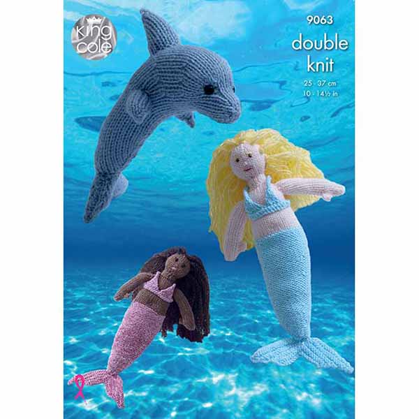 Mermaid & Dolphin Knitted in Various Sizes DK