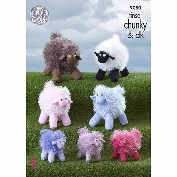 Tinsel Sheep Knitted in Tinsel Chunky & Dollymix DK