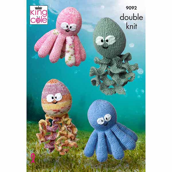 Squid & Octopus Toys Knitted in Dollymix DK, Splash DK, Pricewise DK