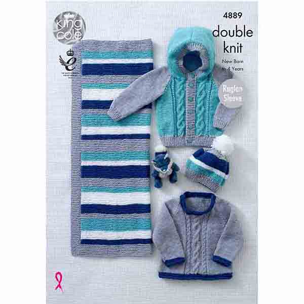 Sweater, Jacket, Hat & Blanket knitted with Big Value Baby DK