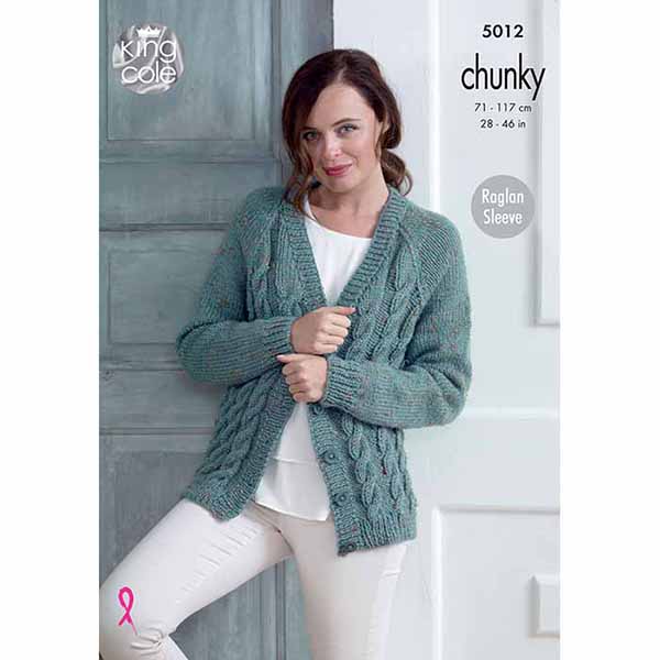 Cabled Cardigan & Sweater Knitted in Chunky Tweed