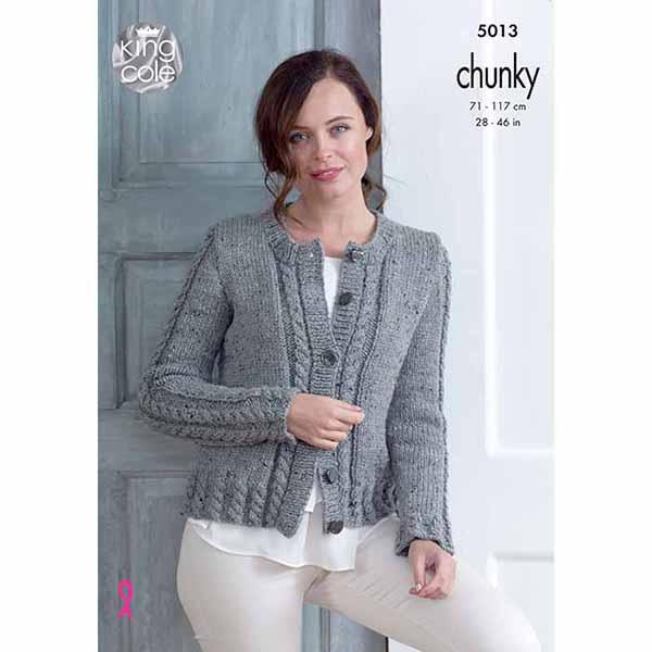 Cabled Cardigan & Sweater Knitted in Chunky Tweed