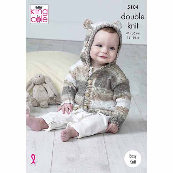 Hooded Jackets Knitted in Cottonsoft Baby Crush DK