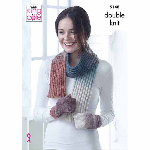 Mittens, Scarf, Square & Round Cushions, Lace Wrap & Triangular Wrap Knitted in Curiosity DK