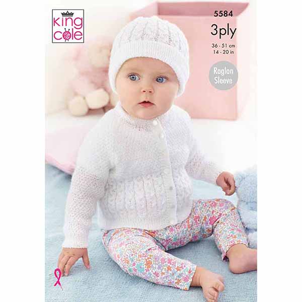 Cardigan & Hat Knitted in Big Value Baby 3Ply