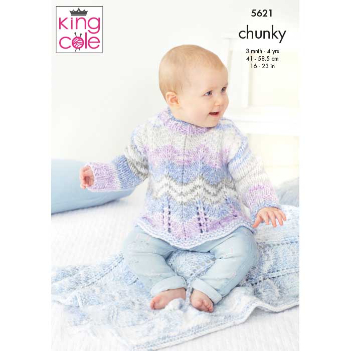 Sweater, Jacket, Hat & Blankets Knitted in Comfort Cheeky Chunky