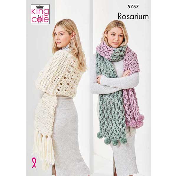 Scarves Knitted in Rosarium Mega Chunky