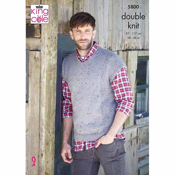 Waistcoat & Tank Knitted in Homespun DK