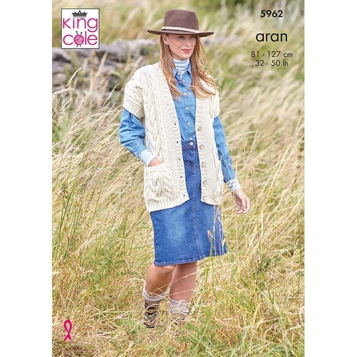 Cardigan & Waistcoat Knitted in Wool Aran