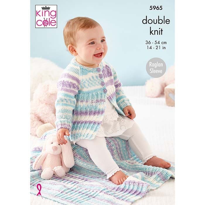 Matinee Coat, Cardigan, Bootees & Blanket Knitted in Cherish DK