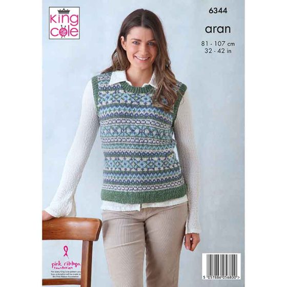 Cardigan and Tank Top knitted in Forest Aran - Image 2